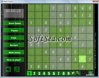 Matrix Sudoku Screenshot