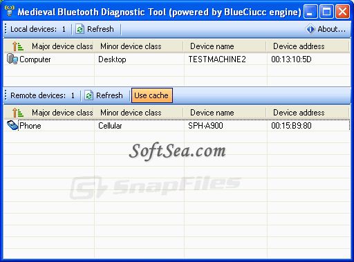 Medieval Bluetooth Network Scanner Screenshot