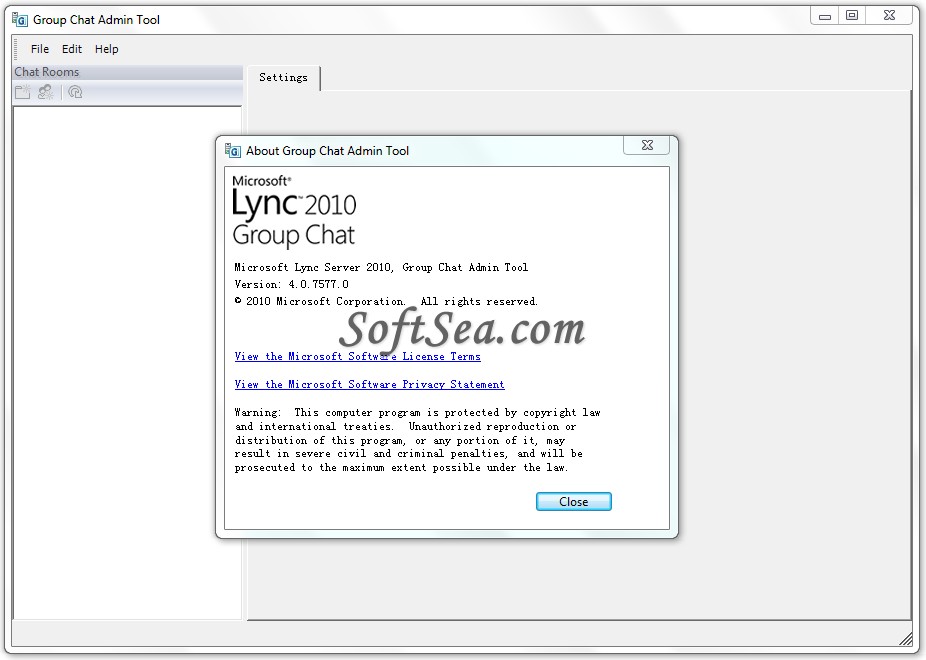Microsoft Lync Server Group Chat Admin Tool Screenshot