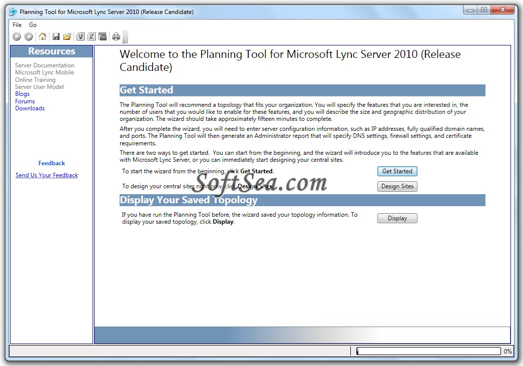 Microsoft Lync Server Planning Tool Screenshot