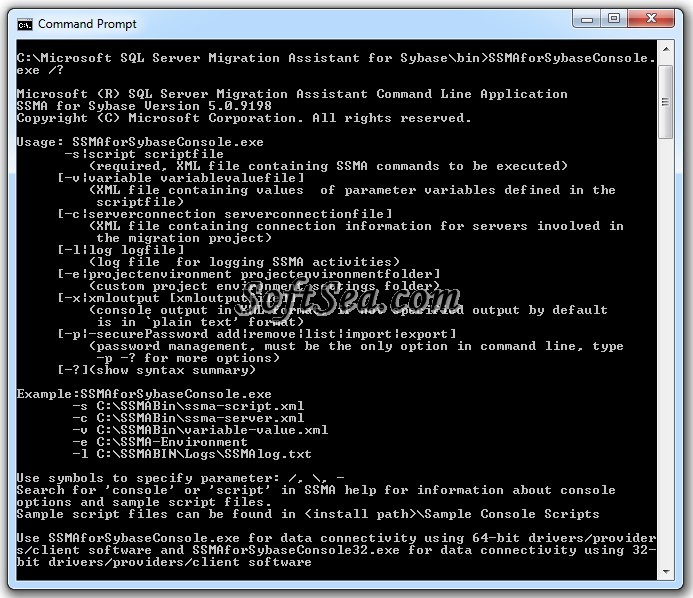Microsoft SQL Server Migration Assistant for Sybase Screenshot
