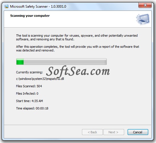 Microsoft Safety Scanner (64-bit) Screenshot