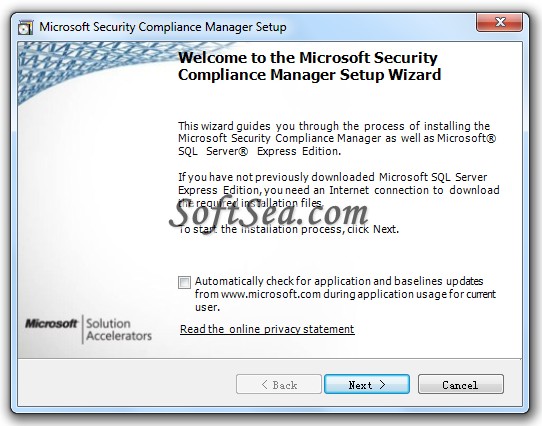 Microsoft Security Compliance Manager Screenshot