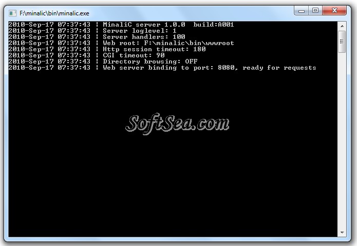 Minalic Web Server Screenshot