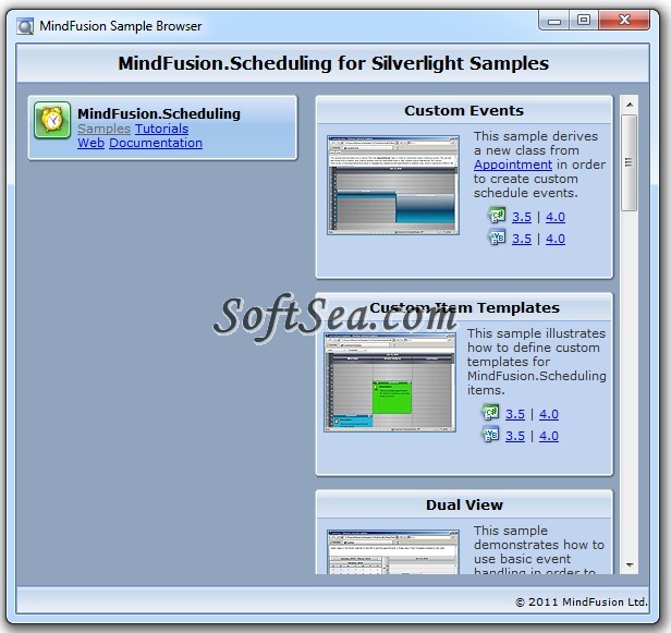 MindFusion Scheduling for Silverlight Screenshot