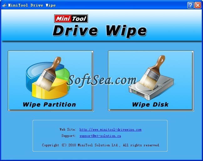 MiniTool Drive Wipe Screenshot