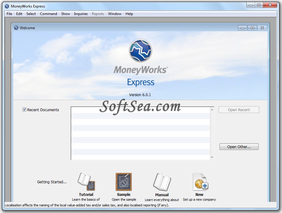 MoneyWorks Express Screenshot