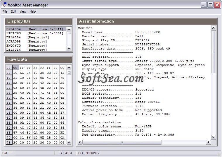 Monitor Asset Manager Screenshot
