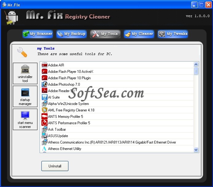 Mr Fix Registry Cleaner Screenshot