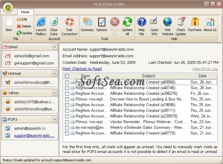 Multi Email Notifier Screenshot