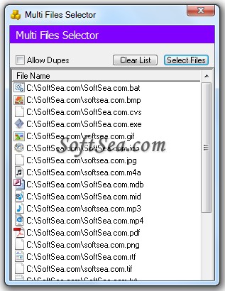 Multi Files Selector Screenshot