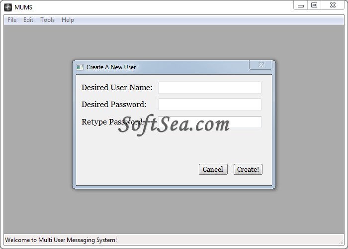 Multi User Messaging System Screenshot