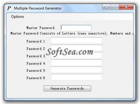 Multiple Password Generator Screenshot