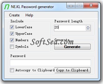 NE.KL Password generator Screenshot