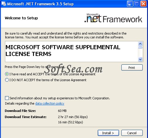 .NET Framework Client Profile Screenshot