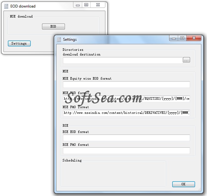 NSE BSE EOD Downloader Screenshot