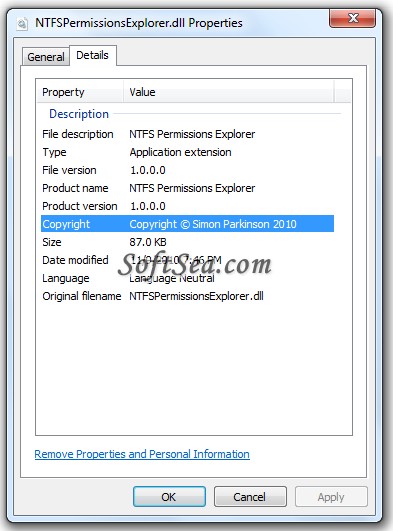 NTFS Permissions Explorer SnapIn Screenshot