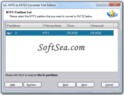 NTFS to FAT32 Converter Screenshot