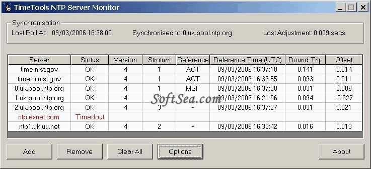 NTP Server Monitor Screenshot
