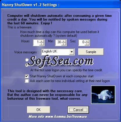 Nanny Shutdown Screenshot