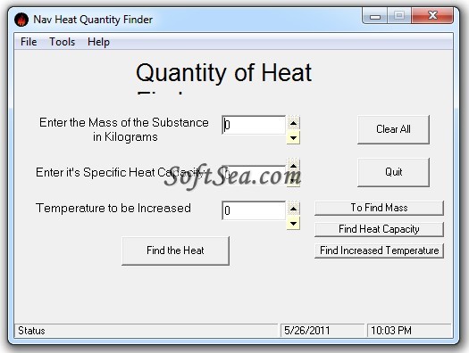 Nav Heat Quantity Finder Screenshot