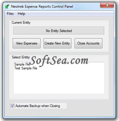 Neotrek Expense Reports Screenshot