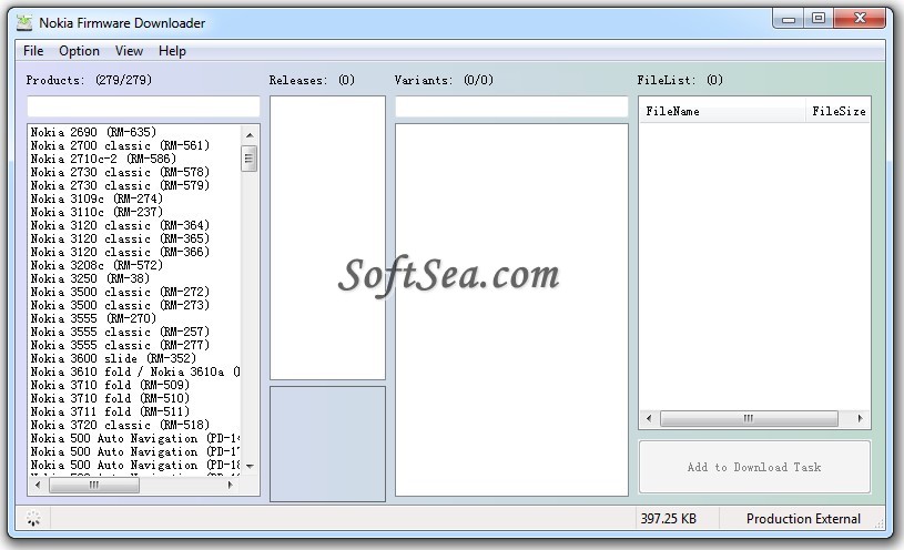 Nokia Firmware Downloader Screenshot