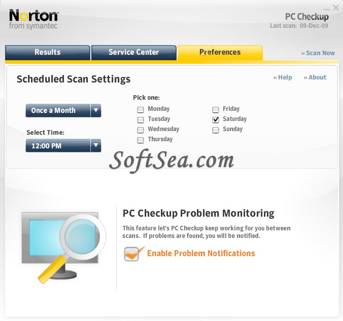 Norton PC Checkup Screenshot