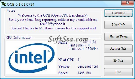 OCB (Open CPU Benchmark) Screenshot