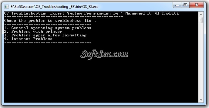 OS Troubleshooting Expert System Screenshot