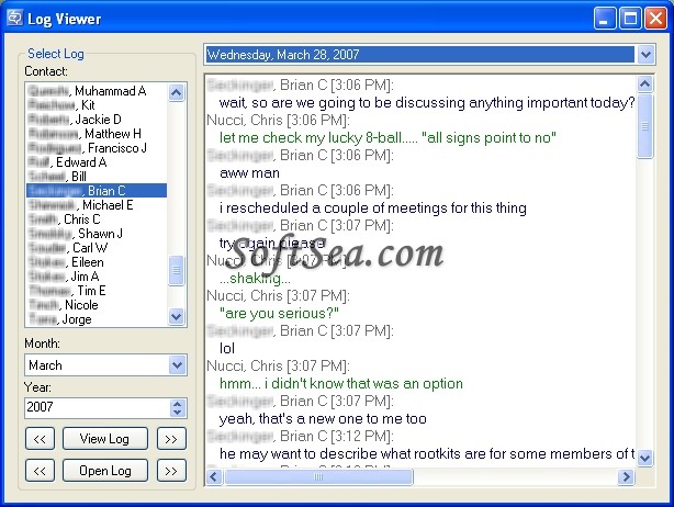 Office Communicator Logger Screenshot