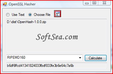 OpenSSL Hasher Screenshot