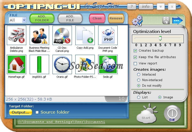 OptiPNG-UI Screenshot