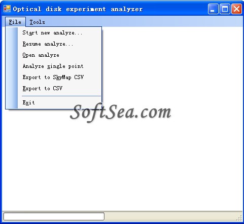 Optical Disk Experiment Analyzer Screenshot