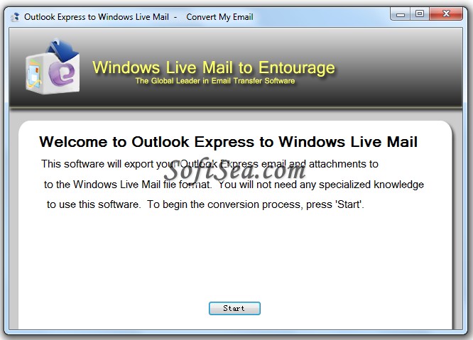 Outlook Express to Windows Live Mail Screenshot