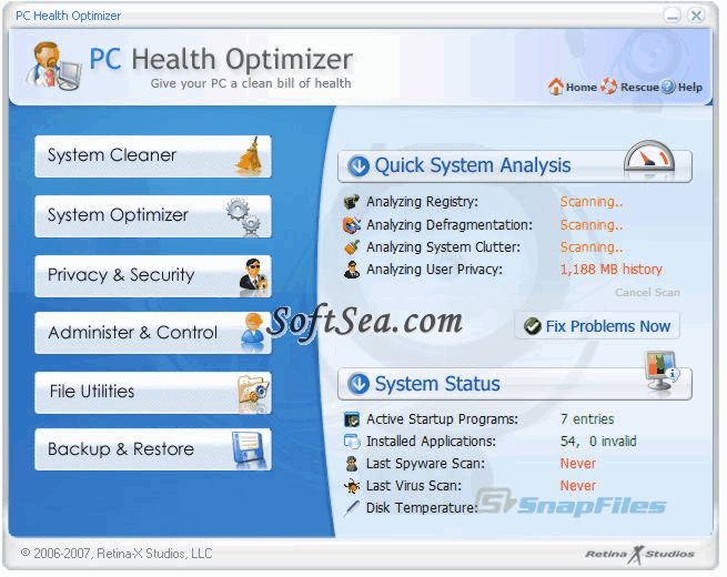 PC Health Optimizer Screenshot