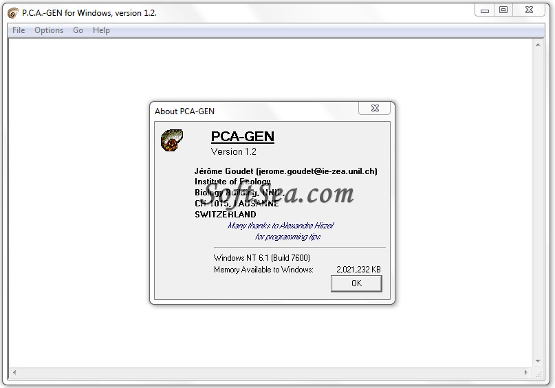 PCAGEN Screenshot