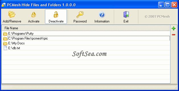 PCMesh Hide Files and Folders Screenshot