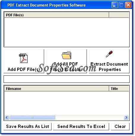 PDF Extract Document Properties Software Screenshot