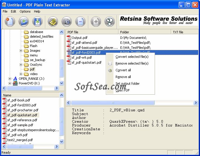PDF Plain Text Extractor Screenshot