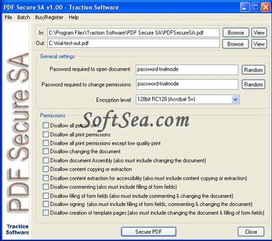 PDF Secure SA Screenshot