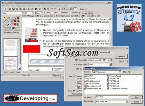 PDFtypewriter Screenshot
