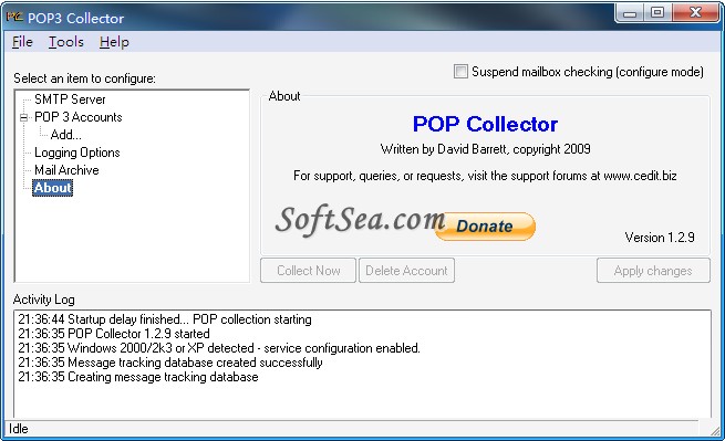 POP3 Collector Screenshot