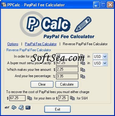 PPCalc - PayPal Fee Calculator Screenshot