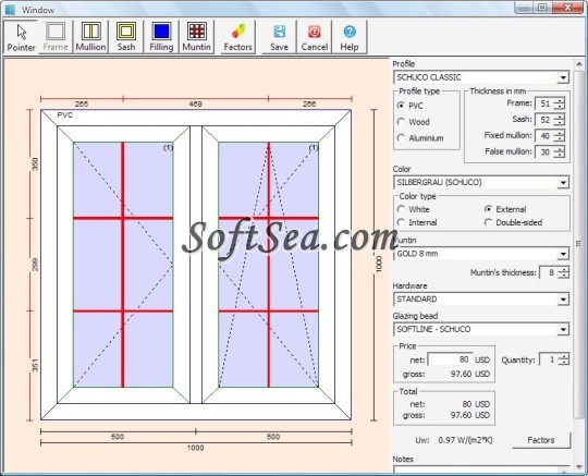 PVC Windows Designer Screenshot