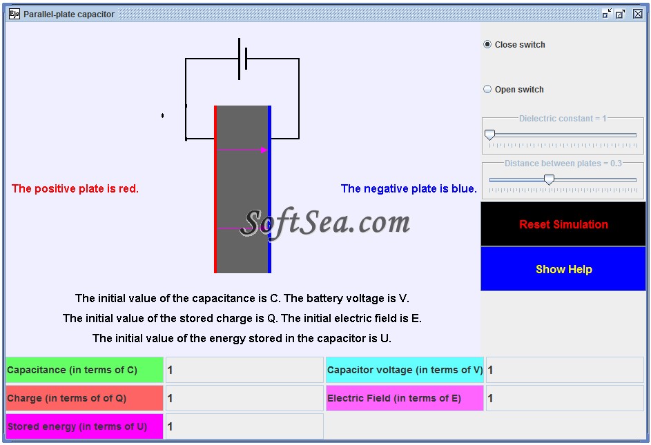 Parallel Plate Capacitor Model Screenshot