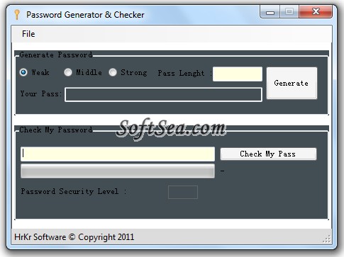 Password Generator & Checker Screenshot