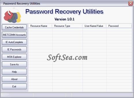 Password Recovery Utilities Screenshot