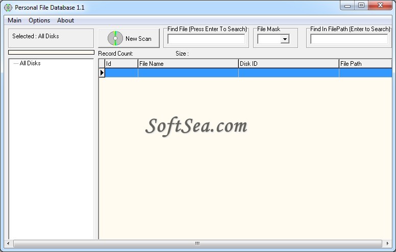 Personal File Database Screenshot