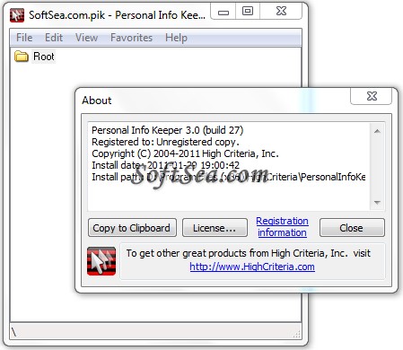 Personal Info Keeper Screenshot